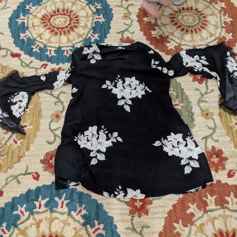Black flower dress